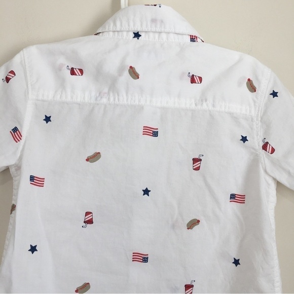Carter's little boys white button up short sleeve shirt XS/4-5 - Picture 7 of 12